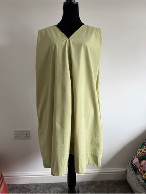 COS 100% Cotton Light Green  Midi Dress Pockets EU 38 US 6